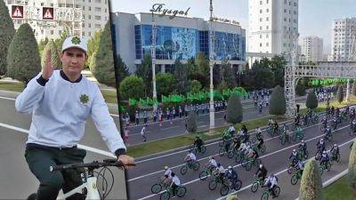 Сердар Бердымухамедов возглавил в Ашхабаде велопробег по случаю Дня велосипеда