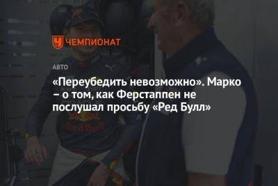 «Переубедить невозможно». Марко – о том, как Ферстаппен не послушал просьбу «Ред Булл»