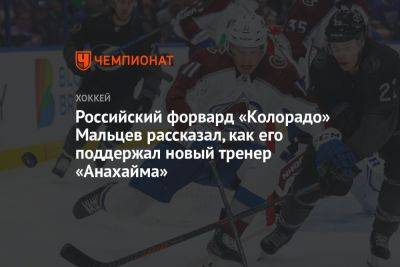 Михаил Мальцев - Российский форвард «Колорадо» Мальцев рассказал, как его поддержал новый тренер «Анахайма» - championat.com - Россия - шт. Колорадо - Финляндия - шт. Калифорния