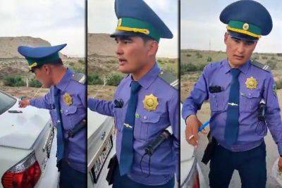Полицейский в Туркменистане сорвал с себя погон, попытавшись представить это как нападение (видео)
