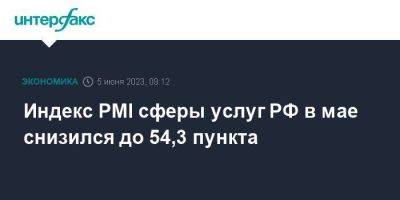 Индекс PMI сферы услуг РФ в мае снизился до 54,3 пункта