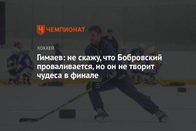 Гимаев: не скажу, что Бобровский проваливается, но он не творит чудеса в финале