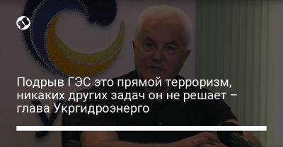 Подрыв ГЭС это прямой терроризм, никаких других задач он не решает – глава Укргидроэнерго