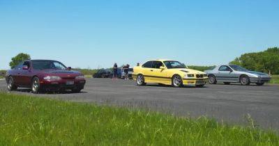 Старые спорткары BMW, Mazda и Nissan сравнили в заезде по прямой (видео)