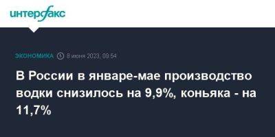 В России в январе-мае производство водки снизилось на 9,9%, коньяка - на 11,7%