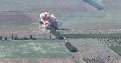 Украинские артиллеристы уничтожили спрятанную за деревьями вражескую САУ "Нона-С" (видео)