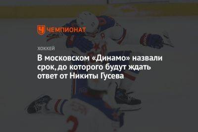В московском «Динамо» назвали срок, до которого будут ждать ответ от Никиты Гусева