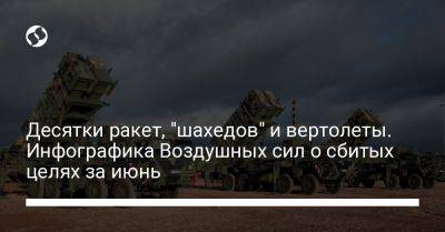 Десятки ракет, "шахедов" и вертолеты. Инфографика Воздушных сил о сбитых целях за июнь