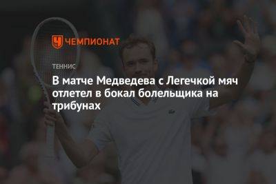 В матче Медведева с Легечкой мяч отлетел в бокал болельщика на трибунах