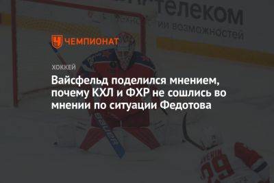 Вайсфельд поделился мнением, почему КХЛ и ФХР не сошлись во мнении по ситуации Федотова