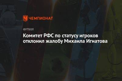 Комитет РФС по статусу игроков отклонил жалобу Михаила Игнатова по делу с агентом