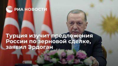 Президент Турции Эрдоган заявил, что Анкара изучит предложения Путина по зерновой сделке