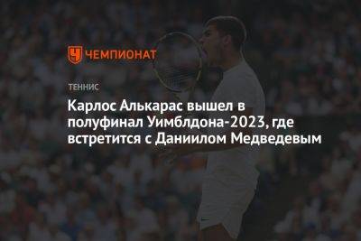 Карлос Алькарас вышел в полуфинал Уимблдона-2023, где встретится с Даниилом Медведевым