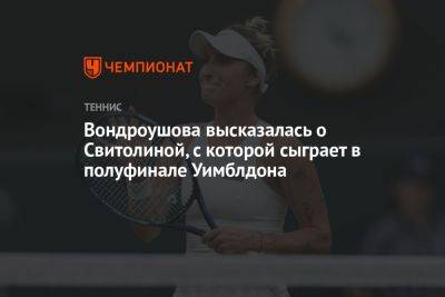 Вондроушова высказалась о Свитолиной, с которой сыграет в полуфинале Уимблдона