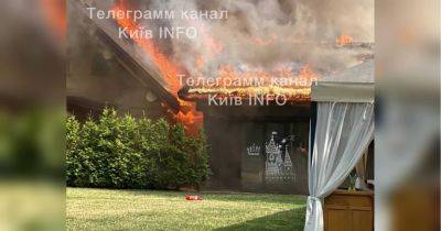 Под Киевом горит элитный ресторан (видео)