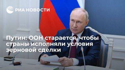 Путин: ООН старается, чтобы страны исполняли условия зерновой сделки в интересах России