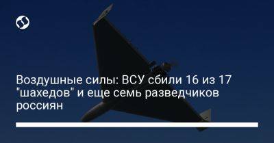 Воздушные силы: ВСУ сбили 16 из 17 "шахедов" и еще семь разведчиков россиян