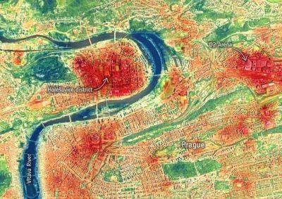 Какие места в Праге нагреваются летом сильнее всего: спутниковый снимок