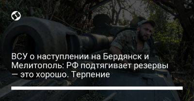 ВСУ о наступлении на Бердянск и Мелитополь: РФ подтягивает резервы — это хорошо. Терпение
