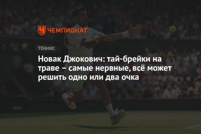 Новак Джокович: тай-брейки на траве — самые нервные, всё может решить одно или два очка