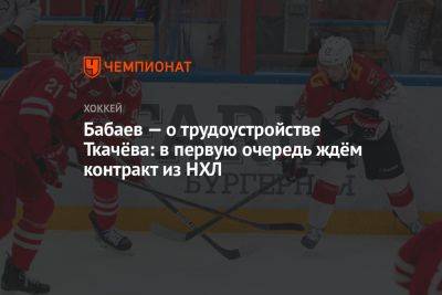 Бабаев — о трудоустройстве Ткачёва: в первую очередь ждём контракт из НХЛ