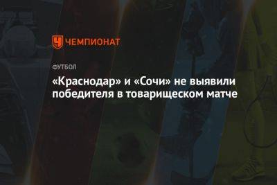 «Краснодар» и «Сочи» не выявили победителя в товарищеском матче