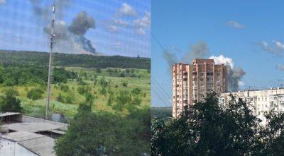"Бавовна" в Луганске: после мощных взрывов начался пожар и слышна детонация