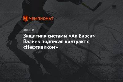 Защитник системы «Ак Барса» Валиев подписал контракт с «Нефтяником»