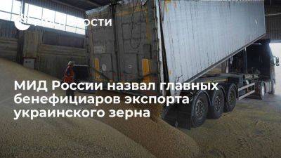 МИД России: западные компании стали главными бенефициарами экспорта украинского зерна