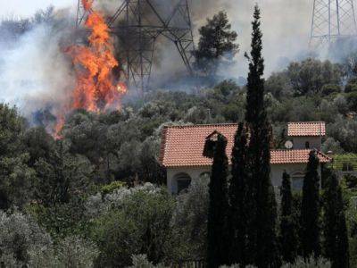 Лесной пожар возле Афин привел к эвакуации морских курортов