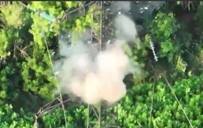 Появилось видео охоты украинских дронов на вражеские ракеты и камеры