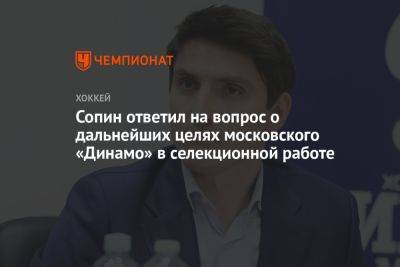 Сопин ответил на вопрос о дальнейших целях московского «Динамо» в селекционной работе