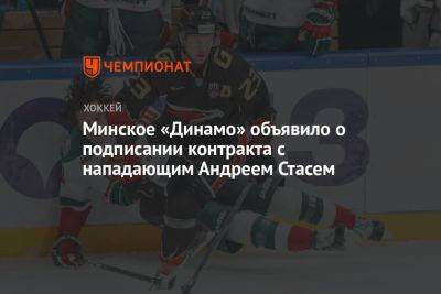 Минское «Динамо» объявило о подписании контракта с нападающим Андреем Стасем