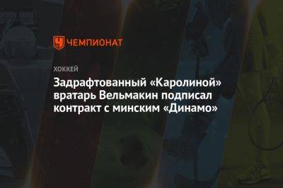Задрафтованный «Каролиной» вратарь Вельмакин подписал контракт с минским «Динамо»