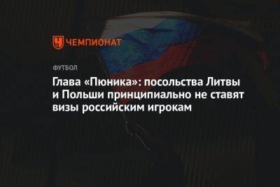 Артур Согомонян - Глава «Пюника»: посольства Литвы и Польши принципиально не ставят визы российским игрокам - championat.com - Россия - Армения - Эстония - Польша - Швеция - Литва