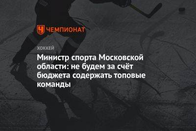 Министр спорта Московской области: не будем за счёт бюджета содержать топовые команды