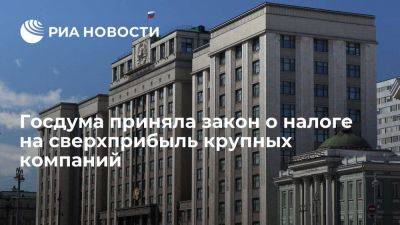 Госдума приняла закон о налоге для компаний с прибылью свыше миллиарда рублей