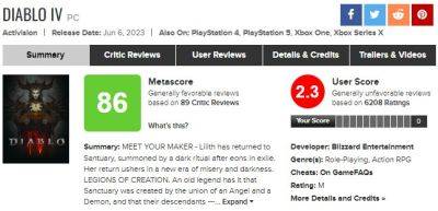 Рейтинг Diablo 4 на Metacritic обвалили до 1,9 балла – игроки «не оценили» балансные правки патча 1.1