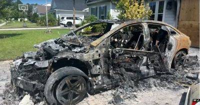 Mercedes - Новейший электромобиль Mercedes-Benz сгорел дотла прямо в гараже (фото) - focus.ua - США - Украина - шт.Флорида