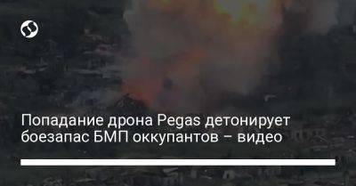 Попадание дрона Pegas детонирует боезапас БМП оккупантов – видео