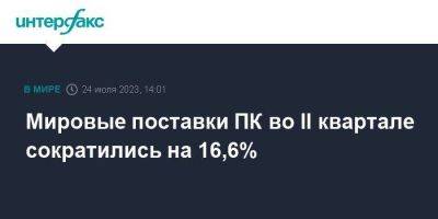 Мировые поставки ПК во II квартале сократились на 16,6%