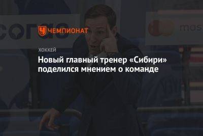 Новый главный тренер «Сибири» поделился мнением о команде