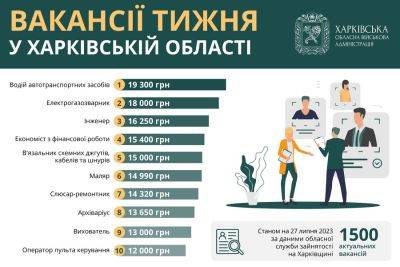 Работа в Харькове и области: вакансии недели от 12 до 19 тысяч гривен