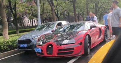 Дорожная ярость: водители Bugatti и BMW устроили агрессивное ДТП (видео)