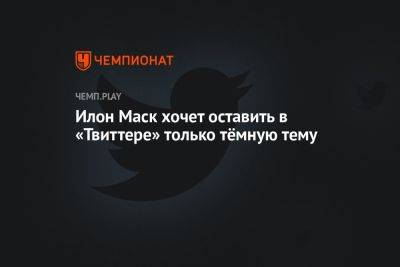Илона Маску - Илон Маск хочет оставить в «Твиттере» только тёмную тему - championat.com