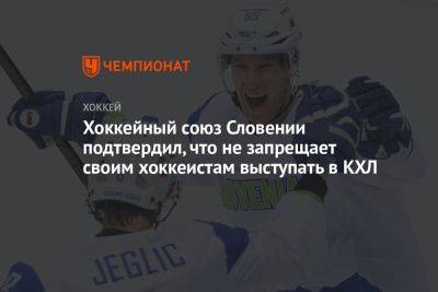Хоккейный союз Словении подтвердил, что не запрещает своим хоккеистам выступать в КХЛ