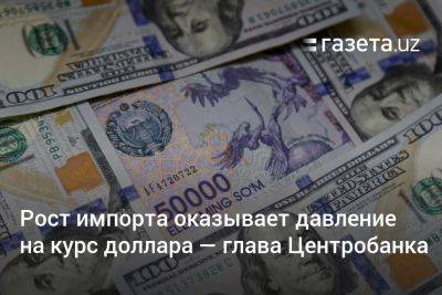 Рост импорта оказывает давление на курс доллара — глава ЦБ Узбекистана
