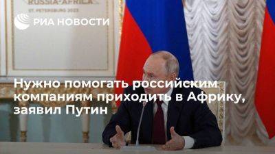 Президент России Путин: нужно помогать российским компаниям приходить в Африку