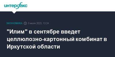 "Илим" в сентябре введет целлюлозно-картонный комбинат в Иркутской области