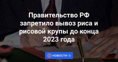 Правительство РФ запретило вывоз риса и рисовой крупы до конца 2023 года
